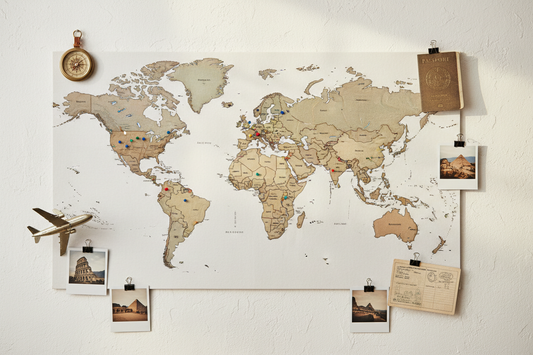 Traveler’s Wall Art Inspiration: Mark Your Adventures with Push Pin Maps