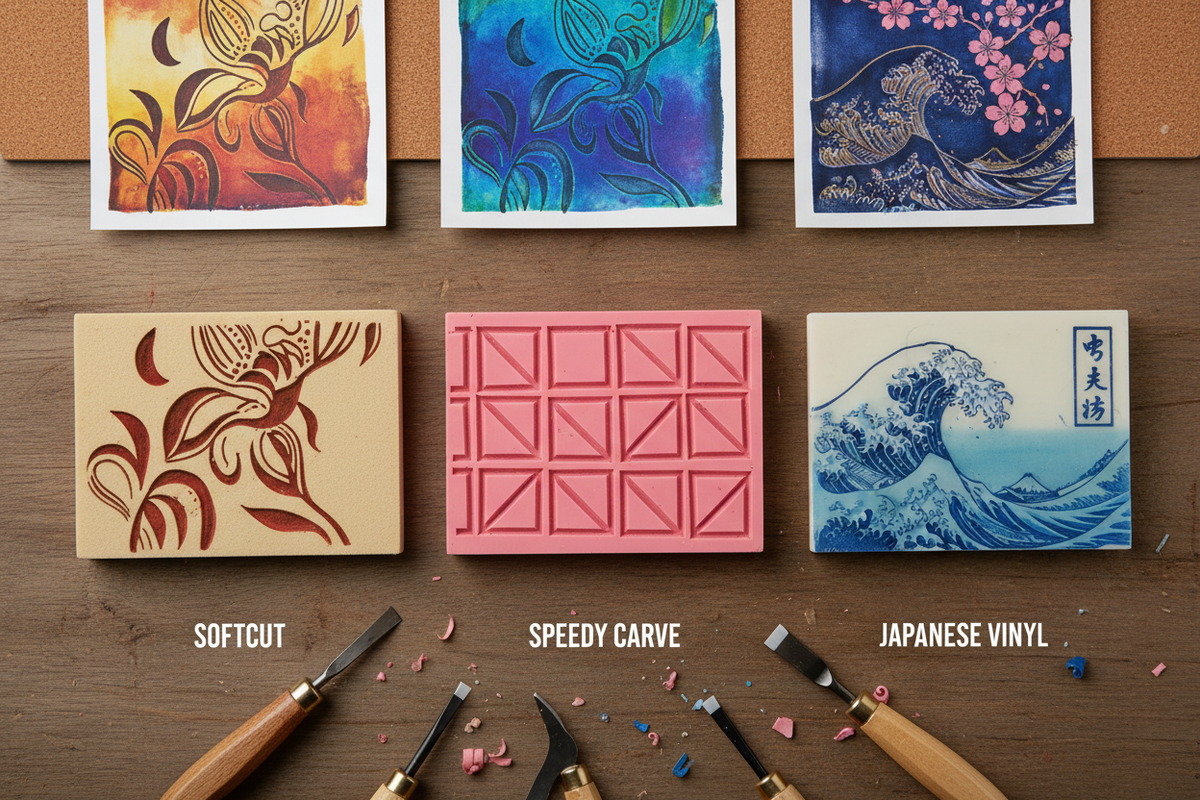 Ultimate Guide to Linocut Printing: Softcut, Speedy Carve vs Japanese Vinyl Explained