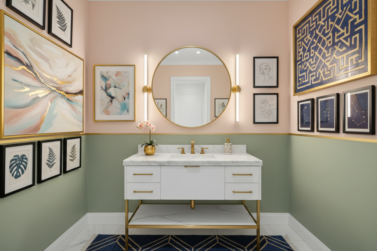 Ultimate Guide to Powder Room Wall Art: Colors, Sizes, and Trends ...