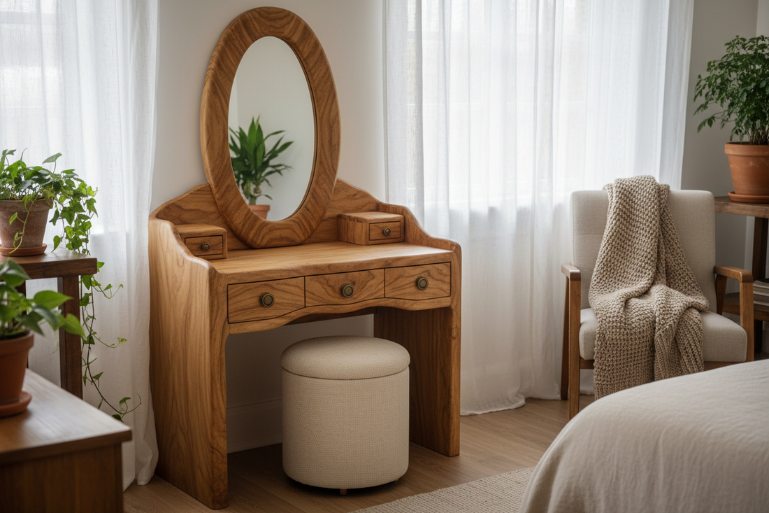 Unique Wooden Dressing Table Inspirations for Cozy Bedrooms