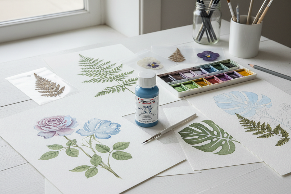 Unlock Precision in Botanical Art with Schmincke Blue Masking Fluid