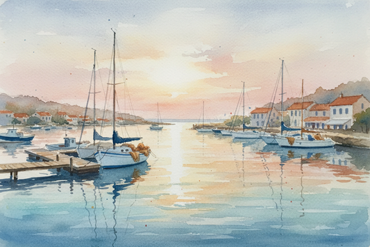 Watercolor Wonders: Bringing Boats &amp; Harbors to Life on Canvas