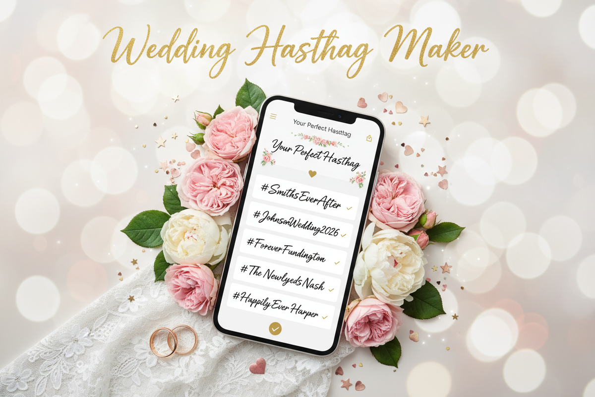Wedding Hashtag Maker: Personalized Hashtags for Couples