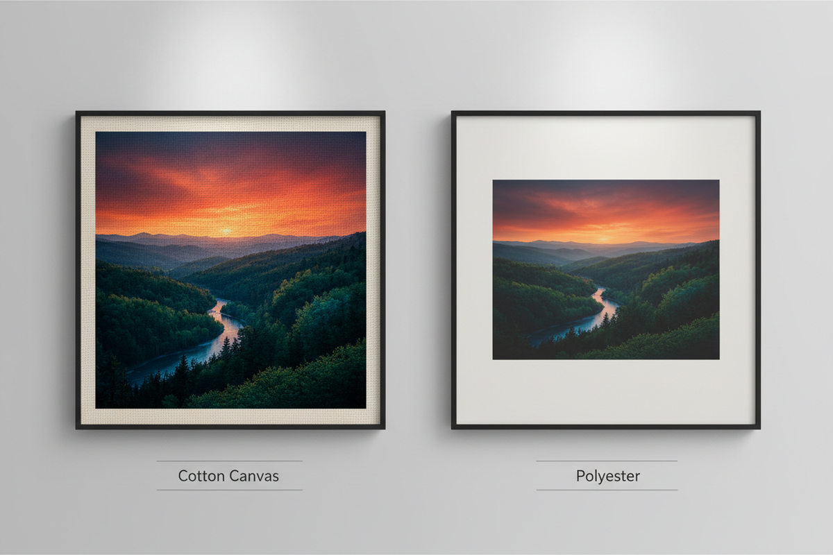 Why Cotton Canvas Prints Outperform Polyester: The Ultimate Guide to Color Accuracy and Depth