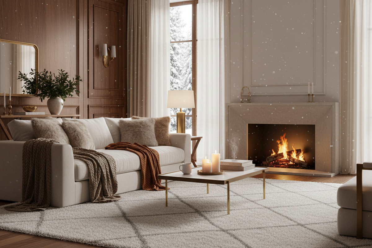 Winter Living Room Styling Ideas for Warmth, Elegance, and Comfort