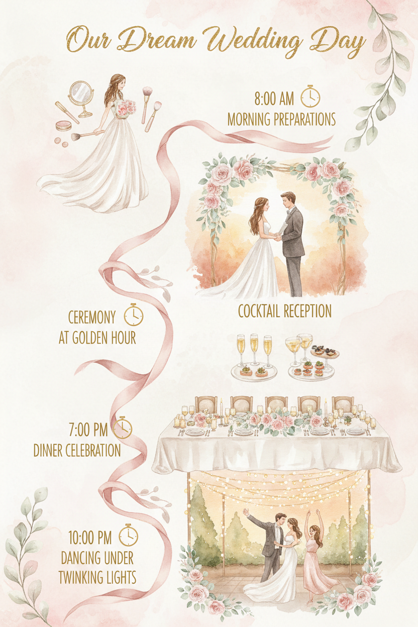 Your Dream Day, Minute by Minute: Wedding Itinerary Inspiration
