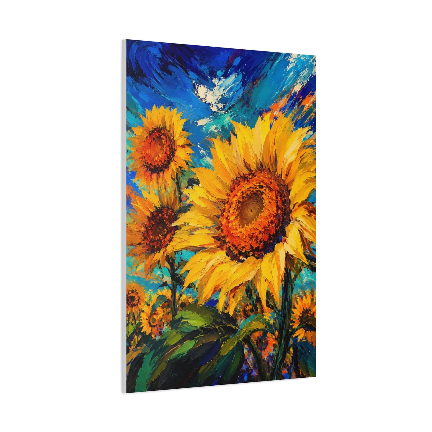 Contemporary Impressionist Sunflower Painting Wall Art & Canvas Print