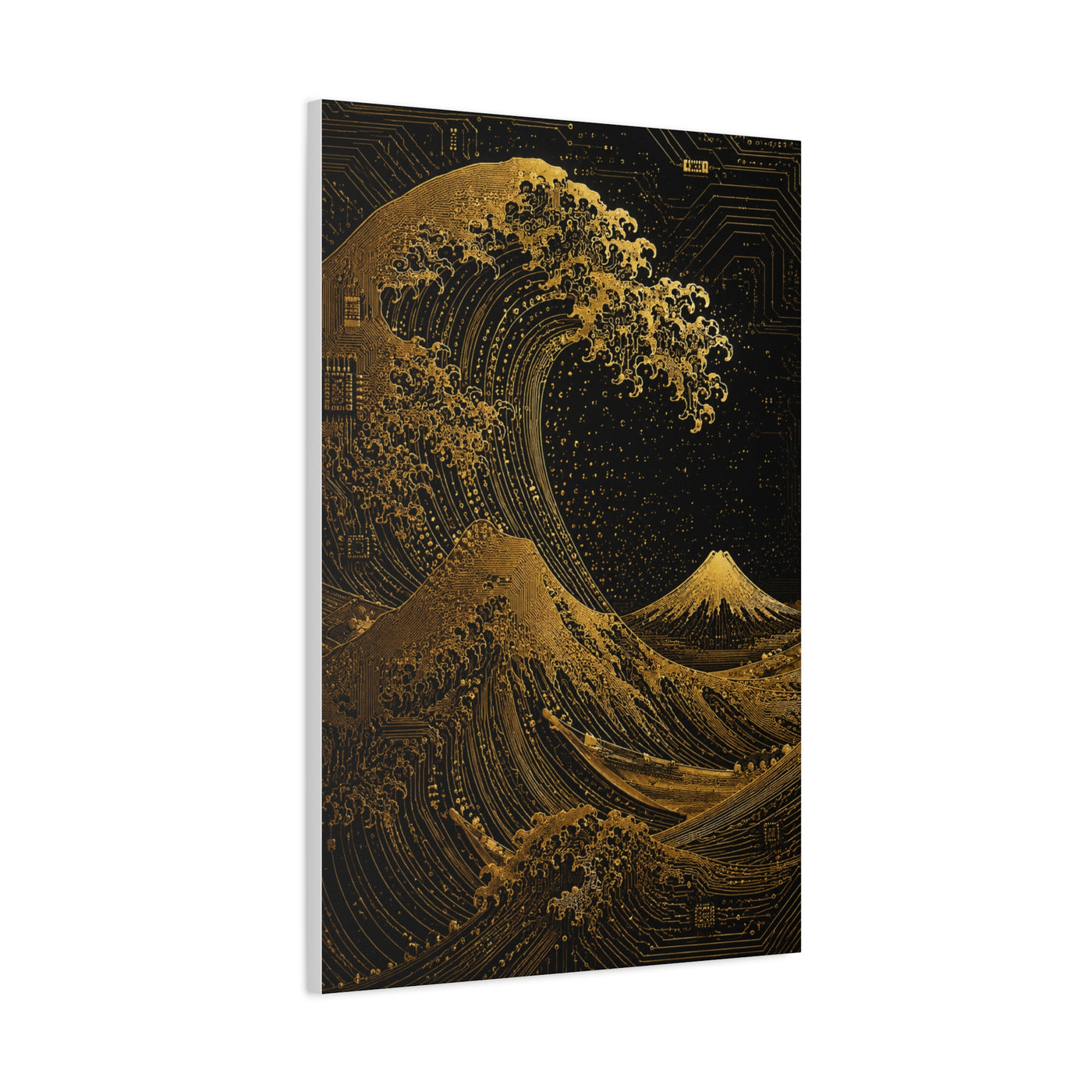 Neo-Tech Golden Wave Fusion Wall Art & Canvas Print
