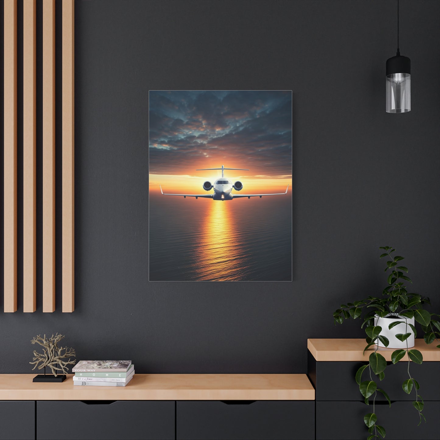 Sunset Horizon Aircraft Flight Wall Art & Canvas Prints