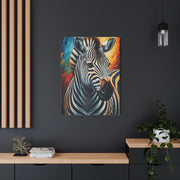 Vibrant Stripes Zebra Portrait Wall Art & Canvas Print