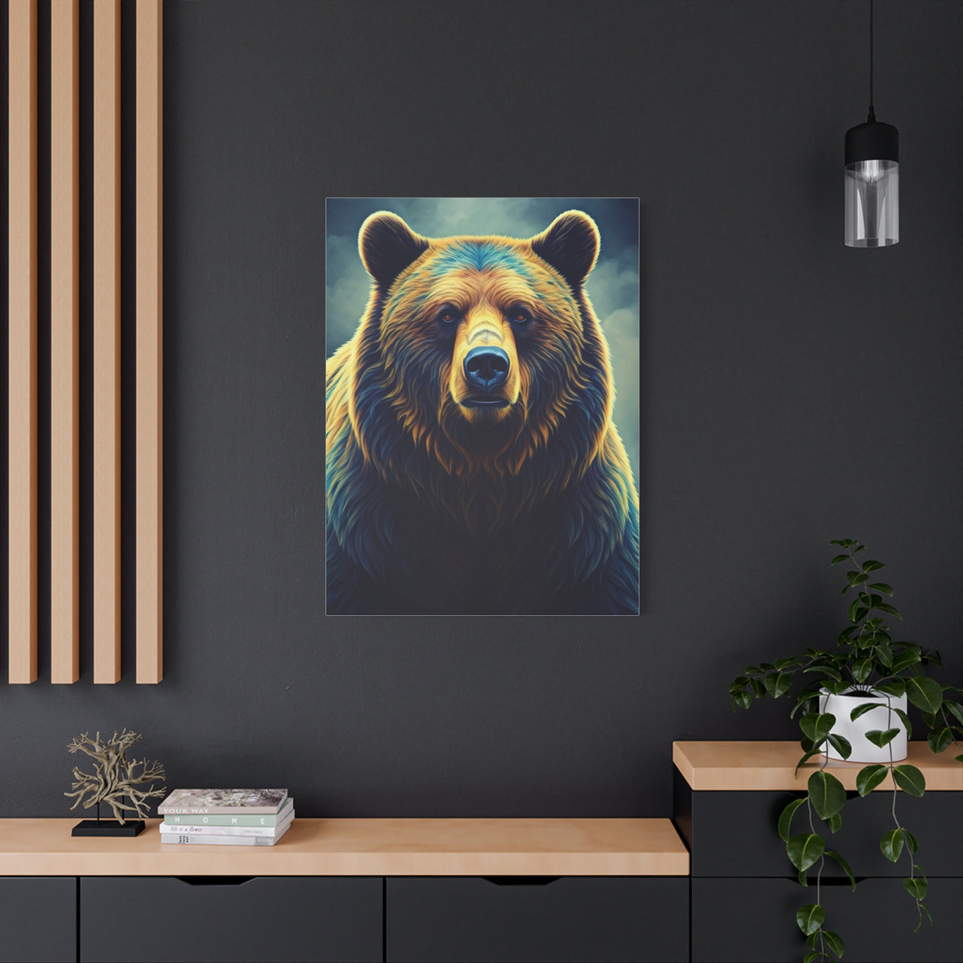 Golden Light Grizzly Face Wall Art & Canvas Prints