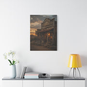 Old Town Western Saloon Exterior Scene Wall Art & Canvas Print