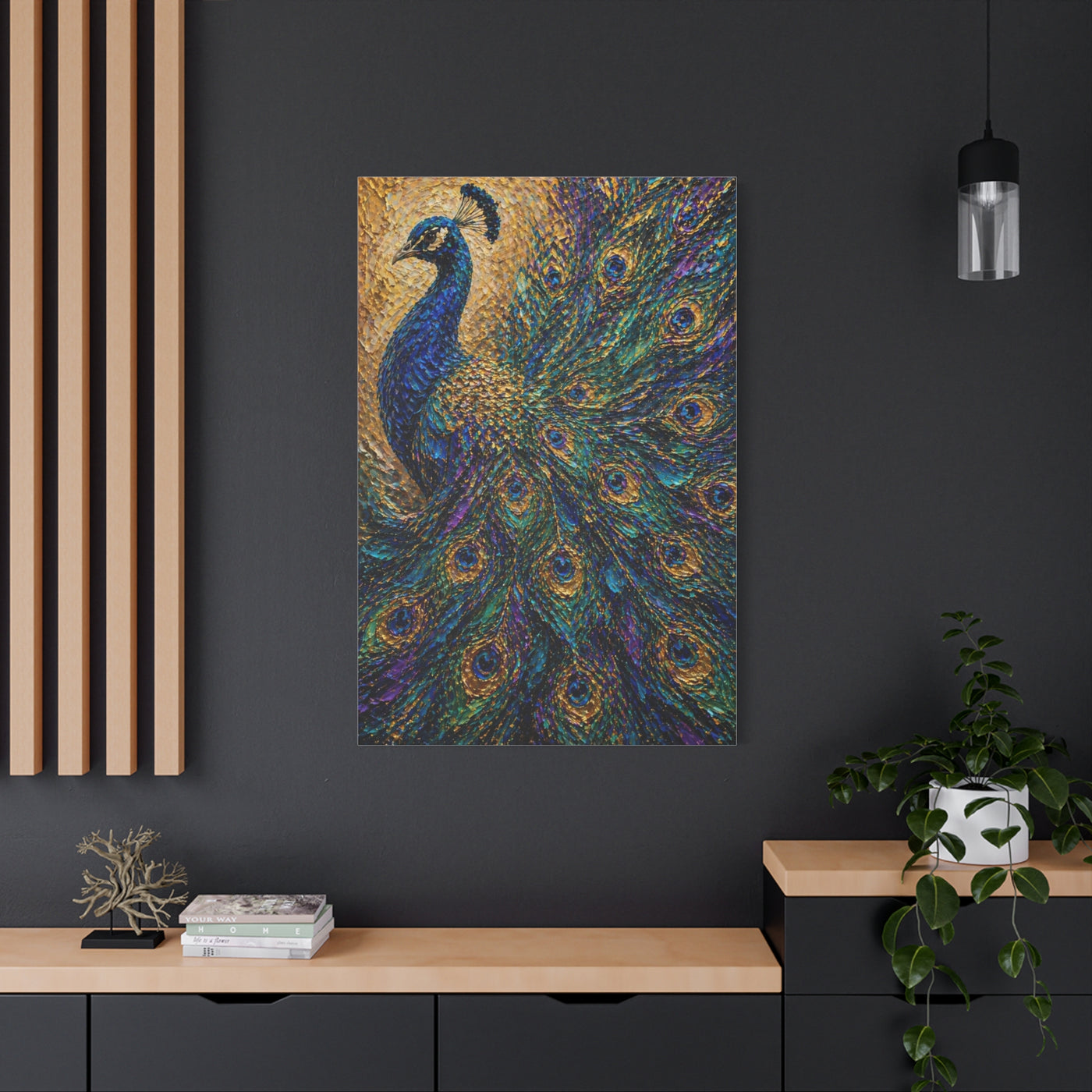 Impasto Jewel Peacock Expressionist Wall Art & Canvas Print