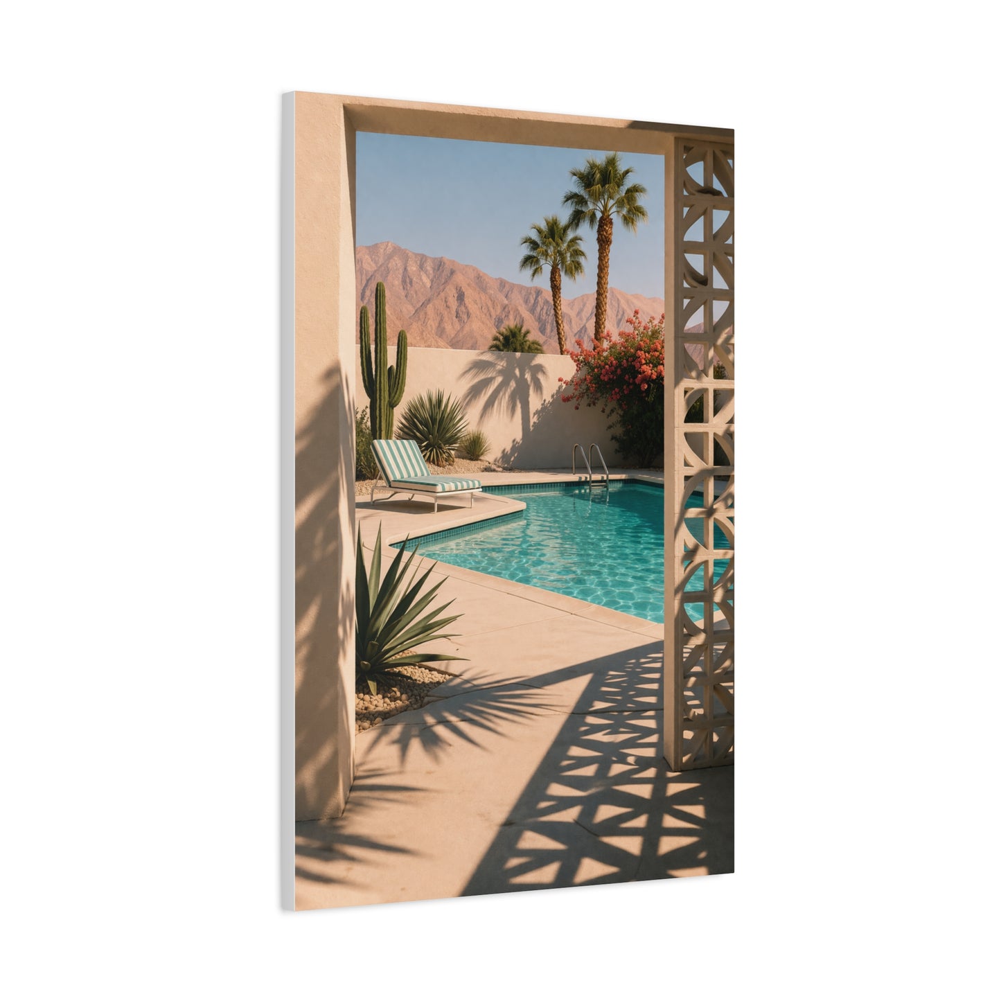 Desert Poolside Modernist Framing Wall Art & Canvas Print