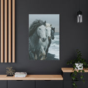 Coastal Wild Horses Storm Run Wall Art & Canvas Print