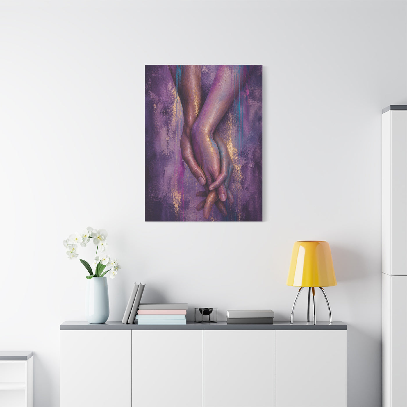 Intertwined Hands Abstract Emotion Wall Art & Canvas Print