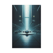 Futuristic Aircraft Hangar Scene Wall Art & Canvas Prints