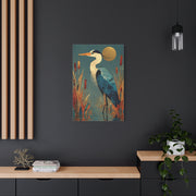 Modernist Heron Marsh Composition Wall Art & Canvas Print