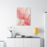 Pink and Gold Marble Flow Wall Art & Canvas Print