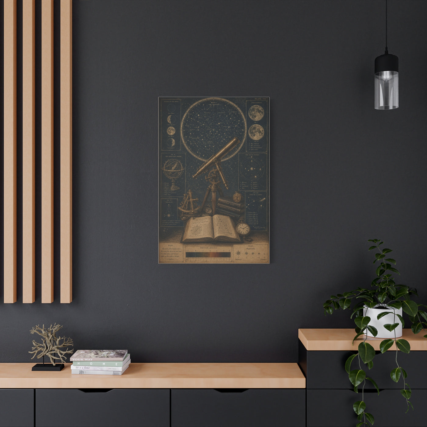 Antique Telescope & Celestial Study Wall Art & Canvas Print