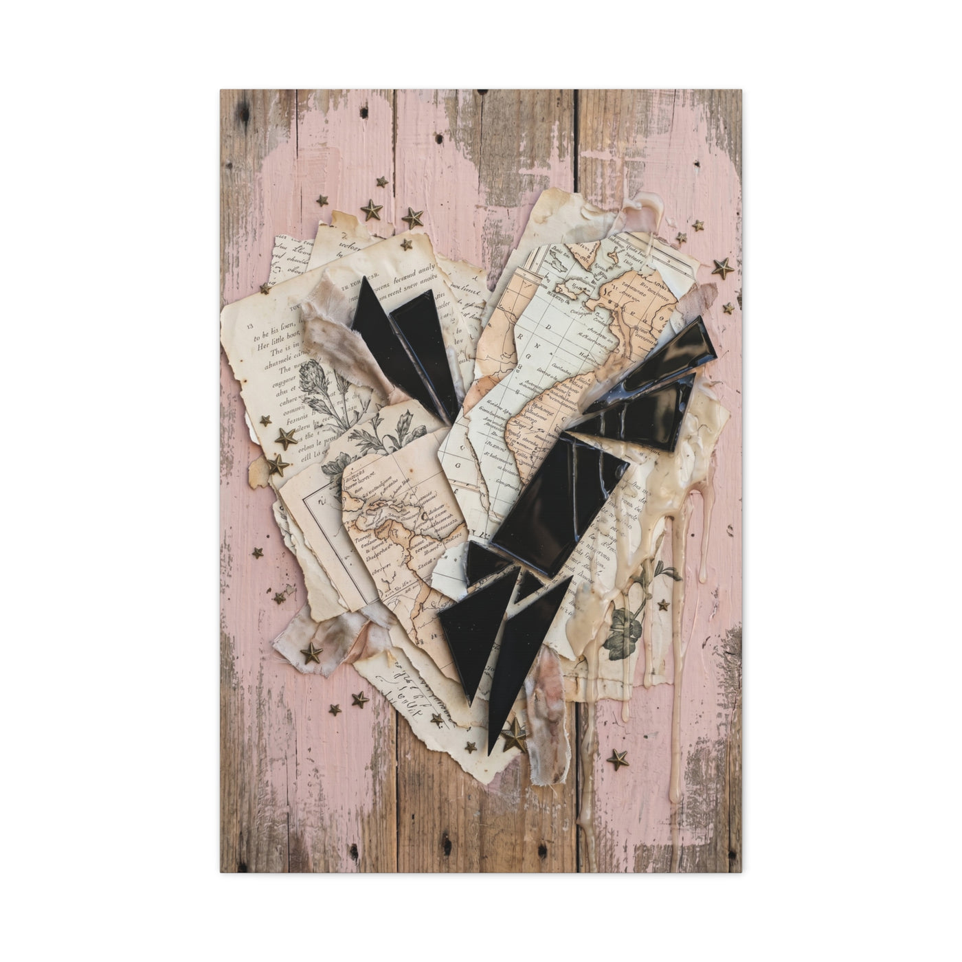Reclaimed Mixed Media Heartless Romance Wall Art & Canvas Print