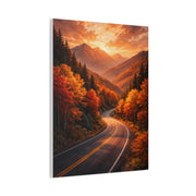 Autumn Mountain Road Landscape Wall Art & Canvas Print