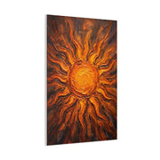 Fiery Impasto Sunburst Painting Wall Art & Canvas Print