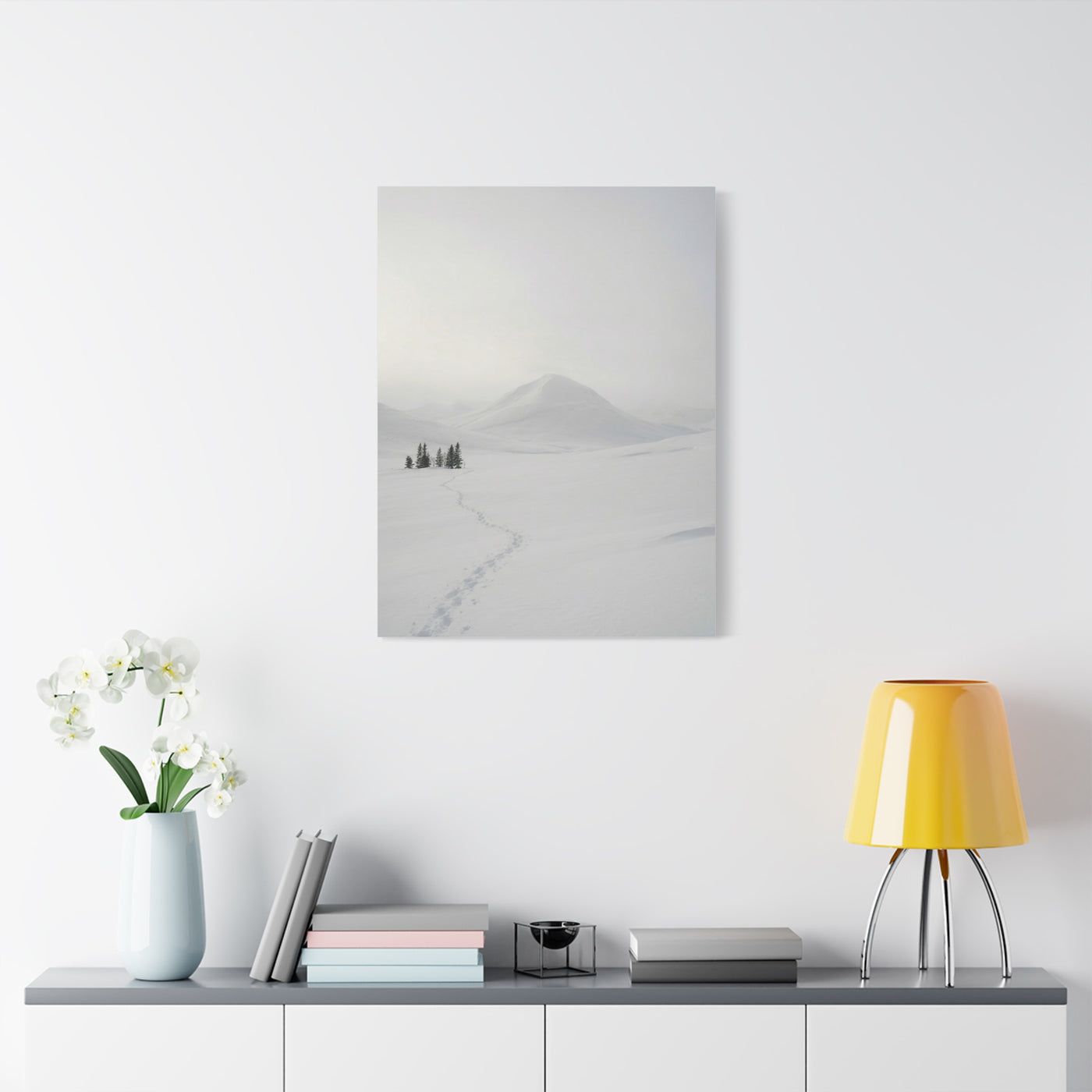 Scandinavian Winter Minimalist Mountain Wall Art & Canvas Print