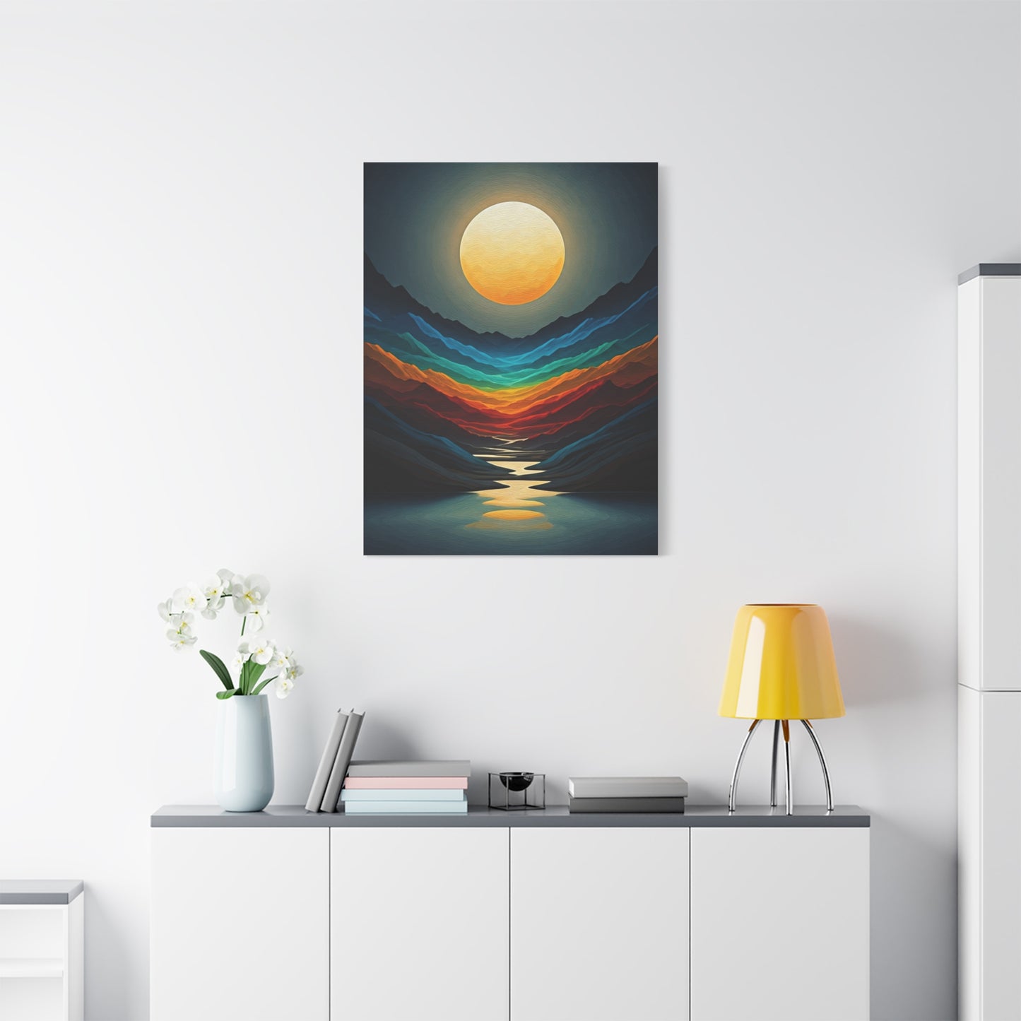 Golden Moon Valley Glow Wall Art & Canvas Print