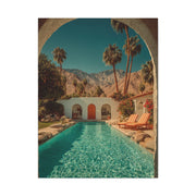 Palm Springs Courtyard Pool Escape Wall Art & Canvas Print