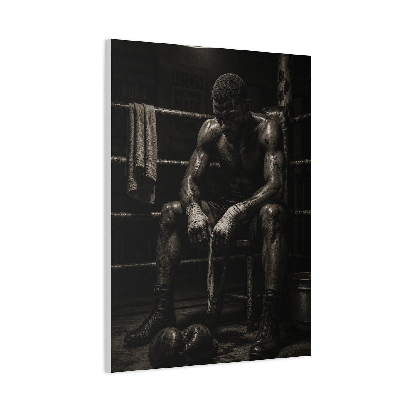 Monochrome Boxer Legacy Sports Wall Art & Canvas Print
