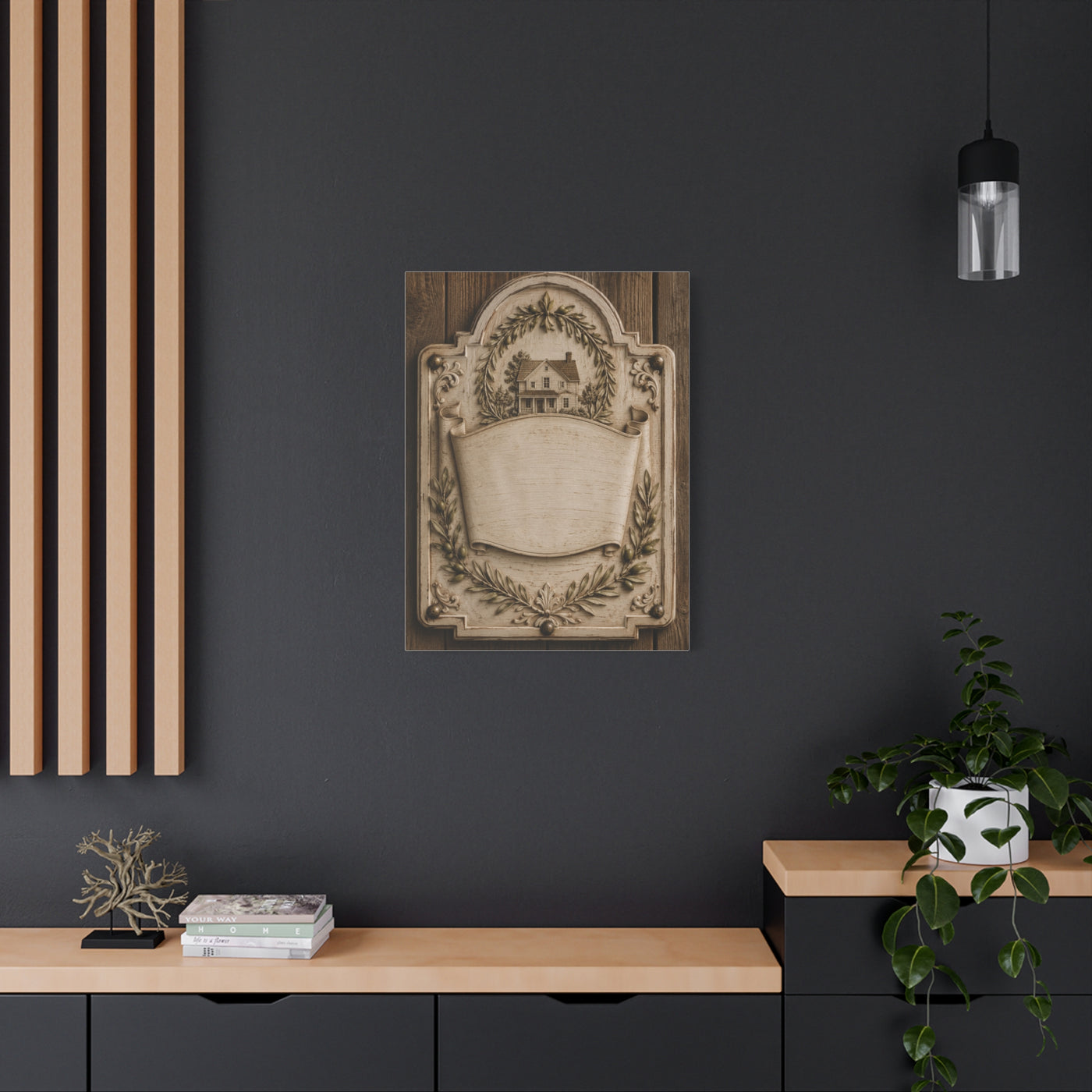 Home Blessing Carved Scripture Plaque Wall Art & Canvas Print