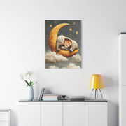 Baby Elephant Moon Dream Wall Art & Canvas Print