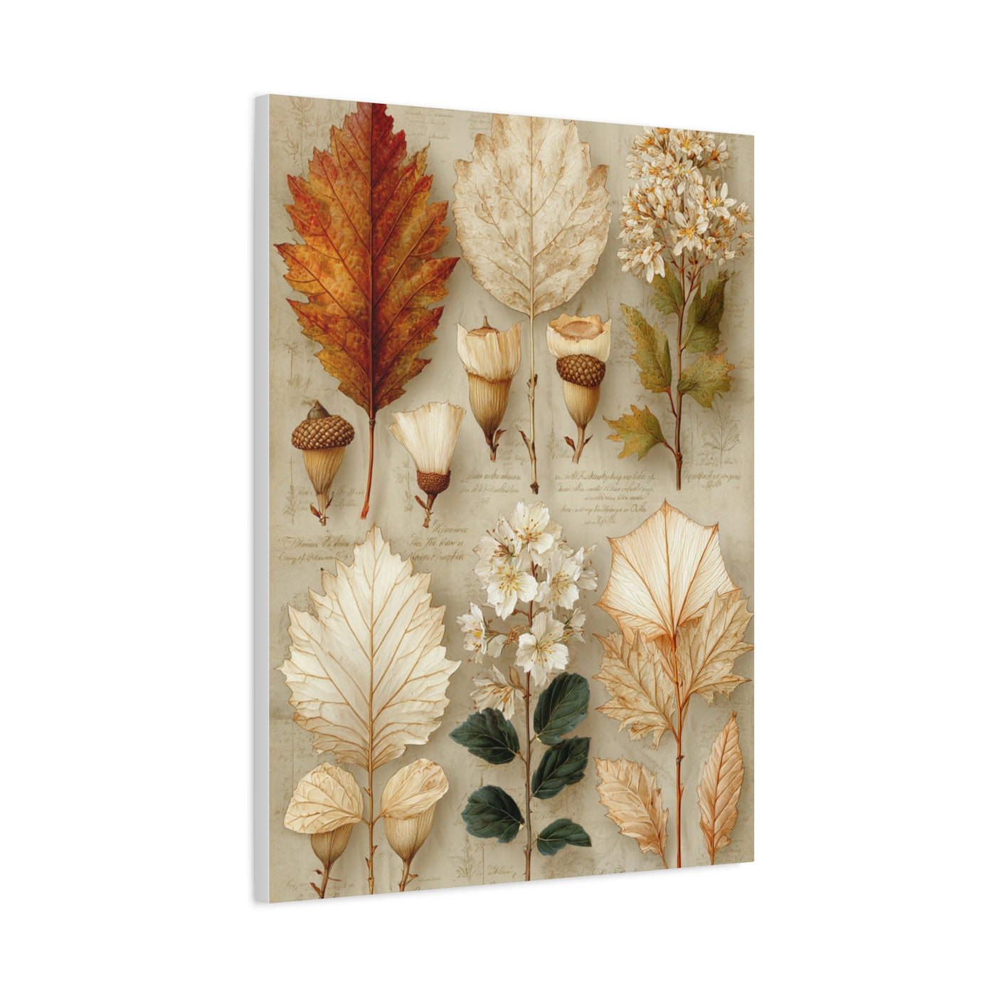 Vintage Autumn Botanical Leaf Study Wall Art & Canvas Print