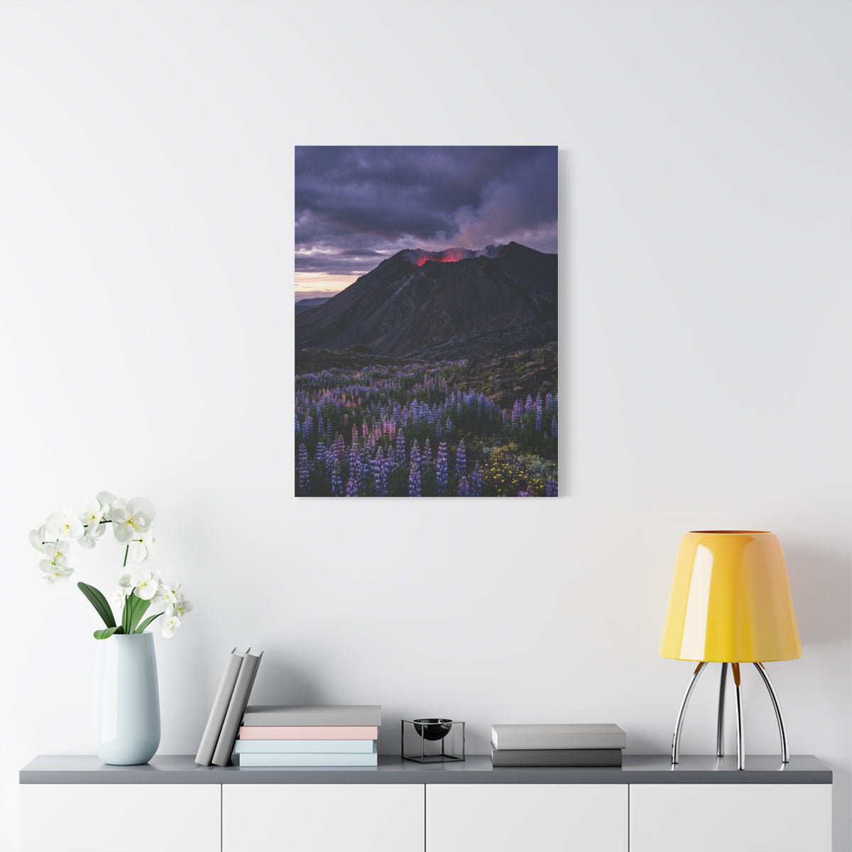 Volcanic Twilight & Wild Lupines Wall Art & Canvas Print