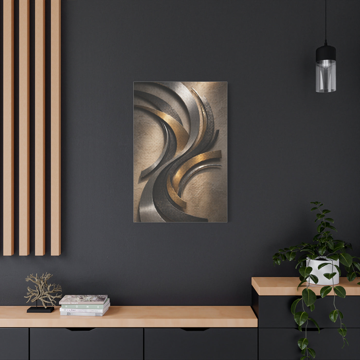 Executive Metal Wave Composition Wall Art & Canvas Print