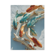 Driftwood School of Fish Coastal Sculpture Wall Art & Canvas Print