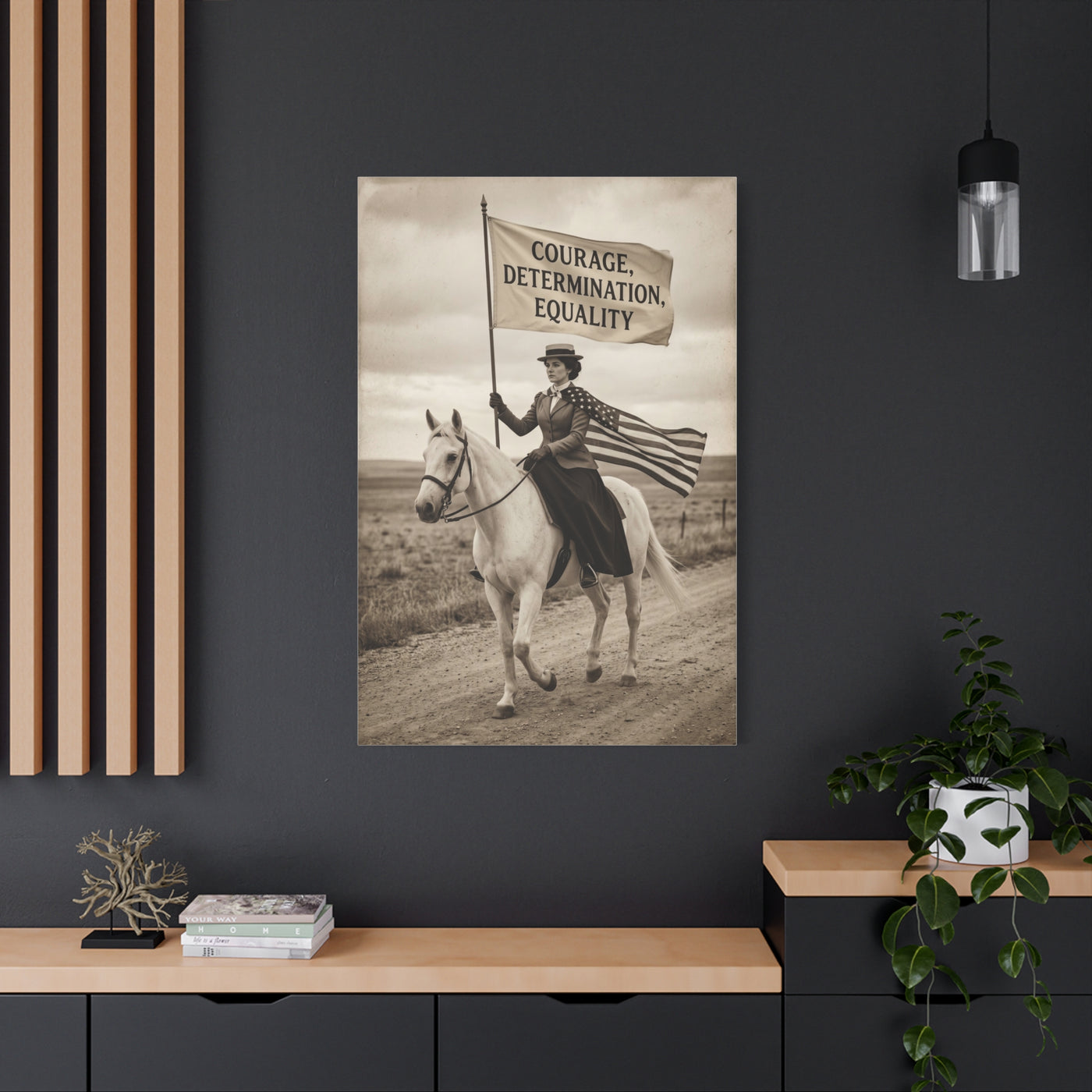 Suffrage Rider Equality Statement Wall Art & Canvas Print