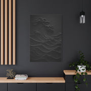Dark Textured Wave Monochrome Statement Wall Art & Canvas Print
