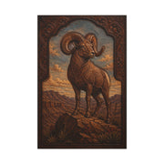 Hand Tooled Bighorn Sheep Southwest Wall Art & Canvas Print