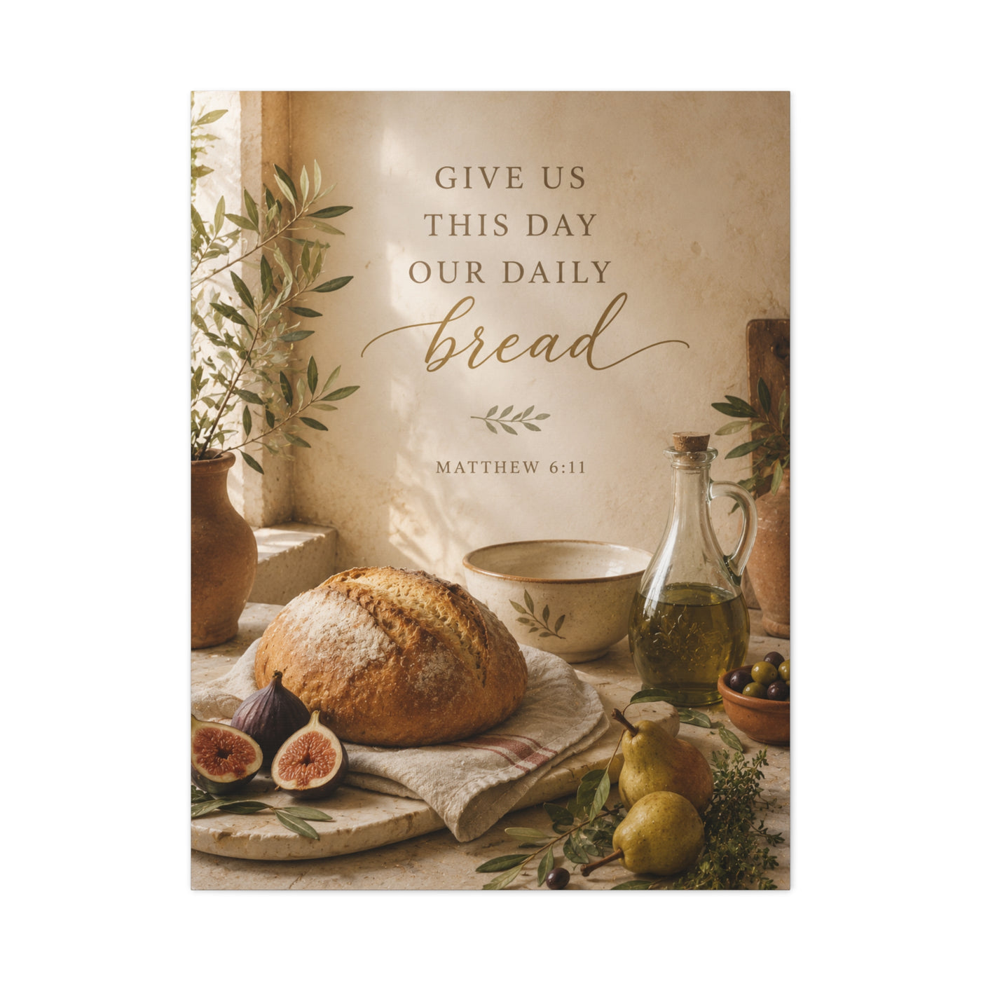 Give Us This Day Our Daily Bread Scripture Wall Art & Canvas Print