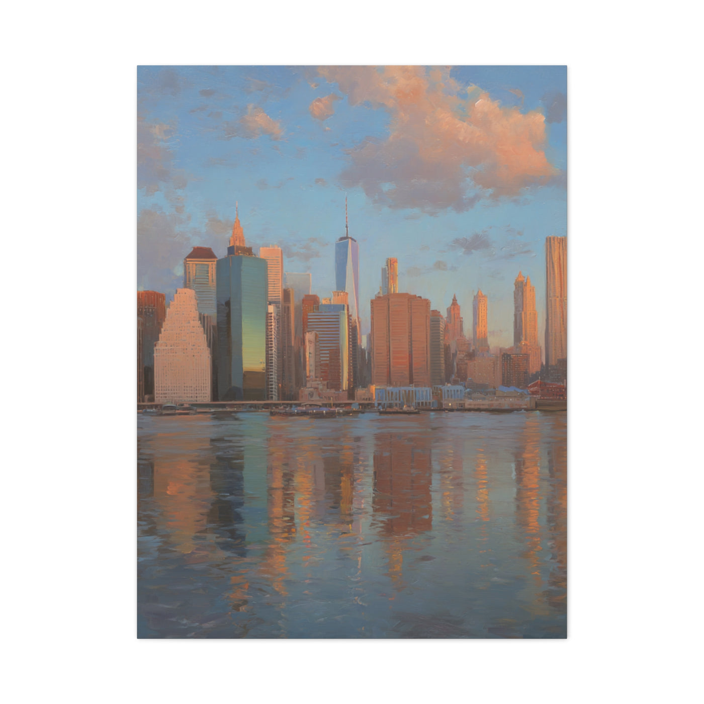 New York Skyline Morning Reflection Wall Art & Canvas Print