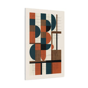 Bauhaus Orange Geometry Grid Wall Art & Canvas Print