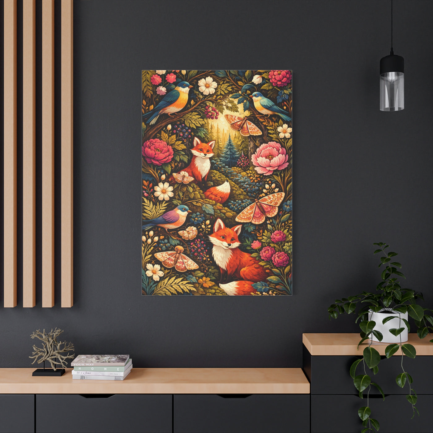 Quirky Maximalist Forest Creatures Wall Art & Canvas Print