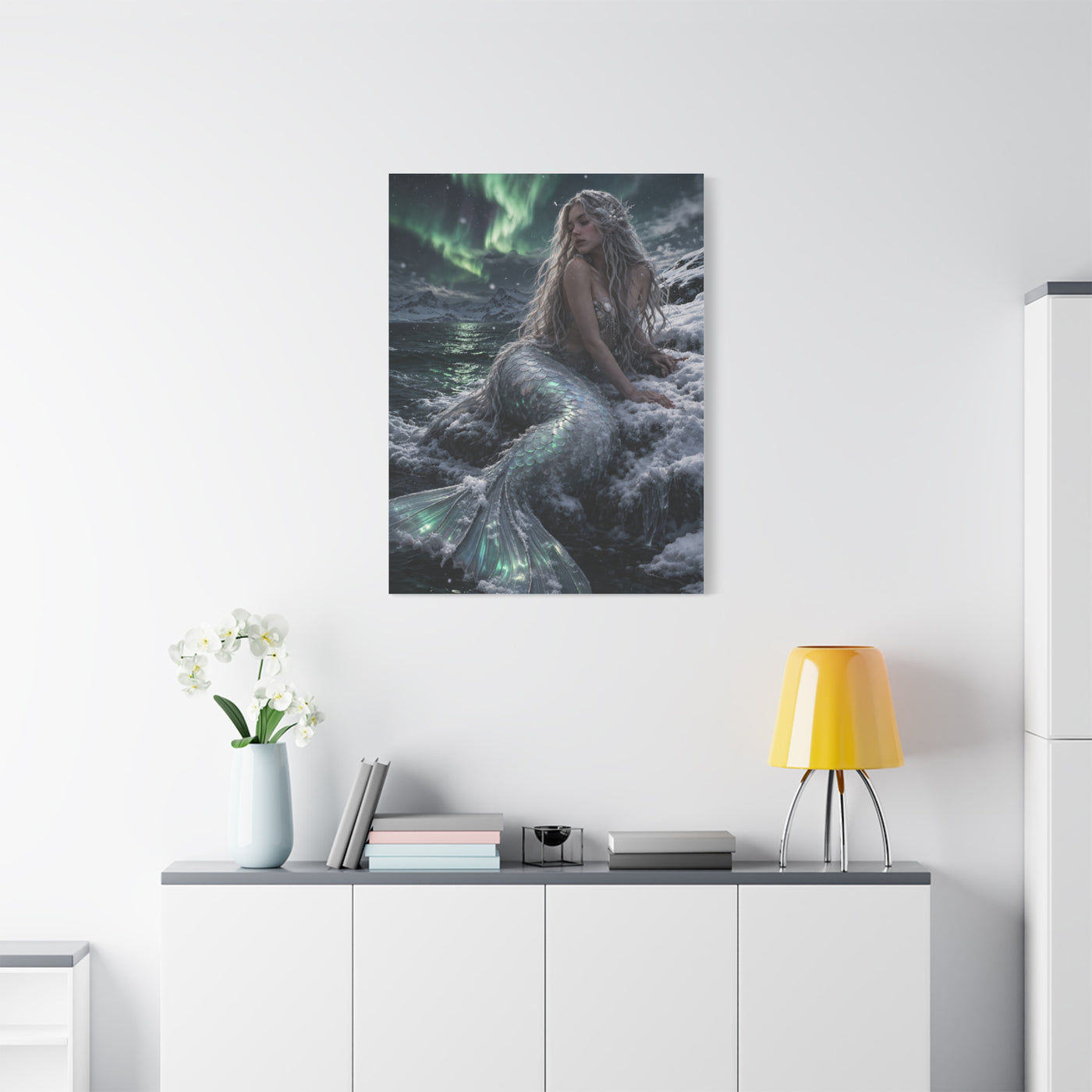 Arctic Aurora Mermaid Fantasy Wall Art & Canvas Print