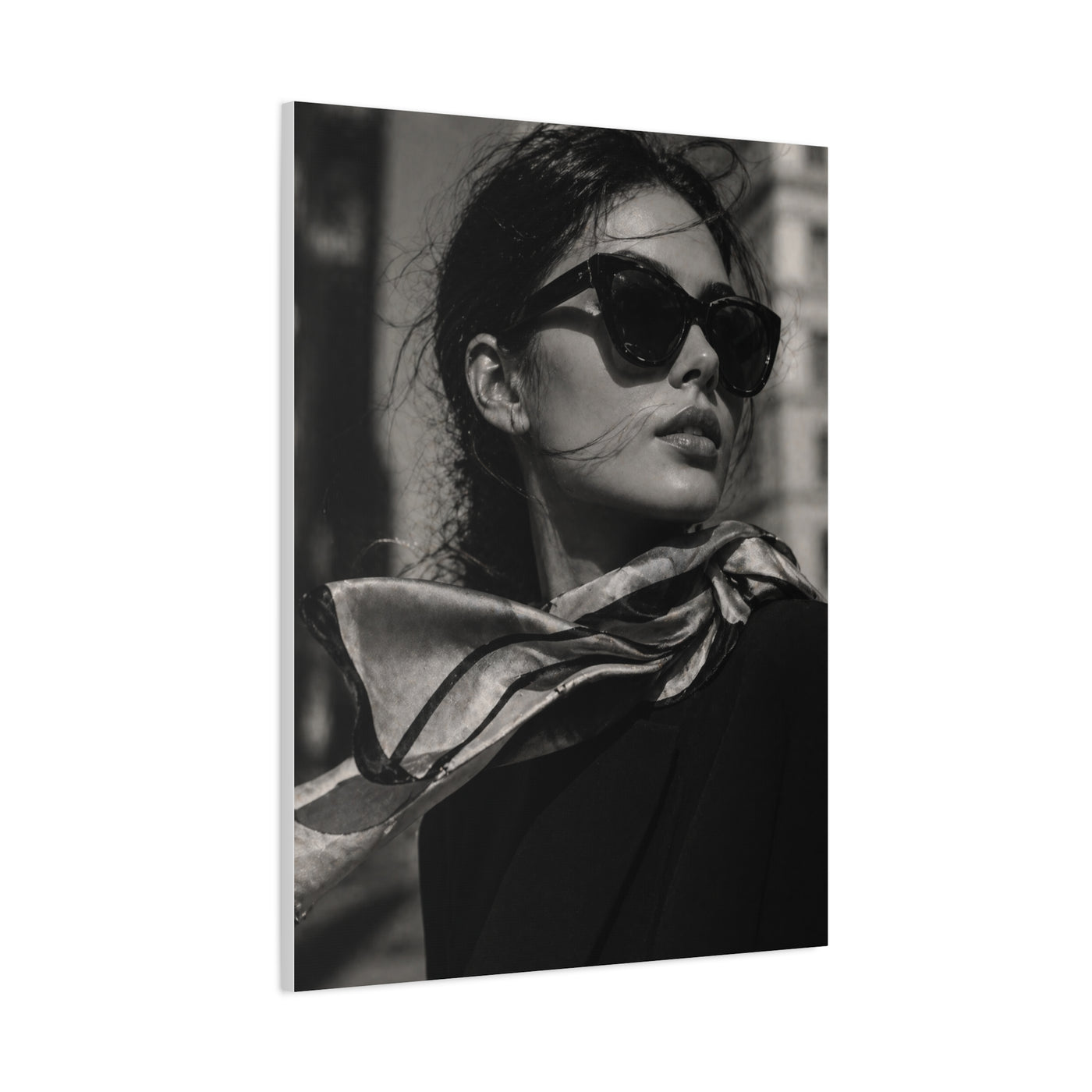 High-Fashion Sunglasses Portrait Wall Art & Canvas Print