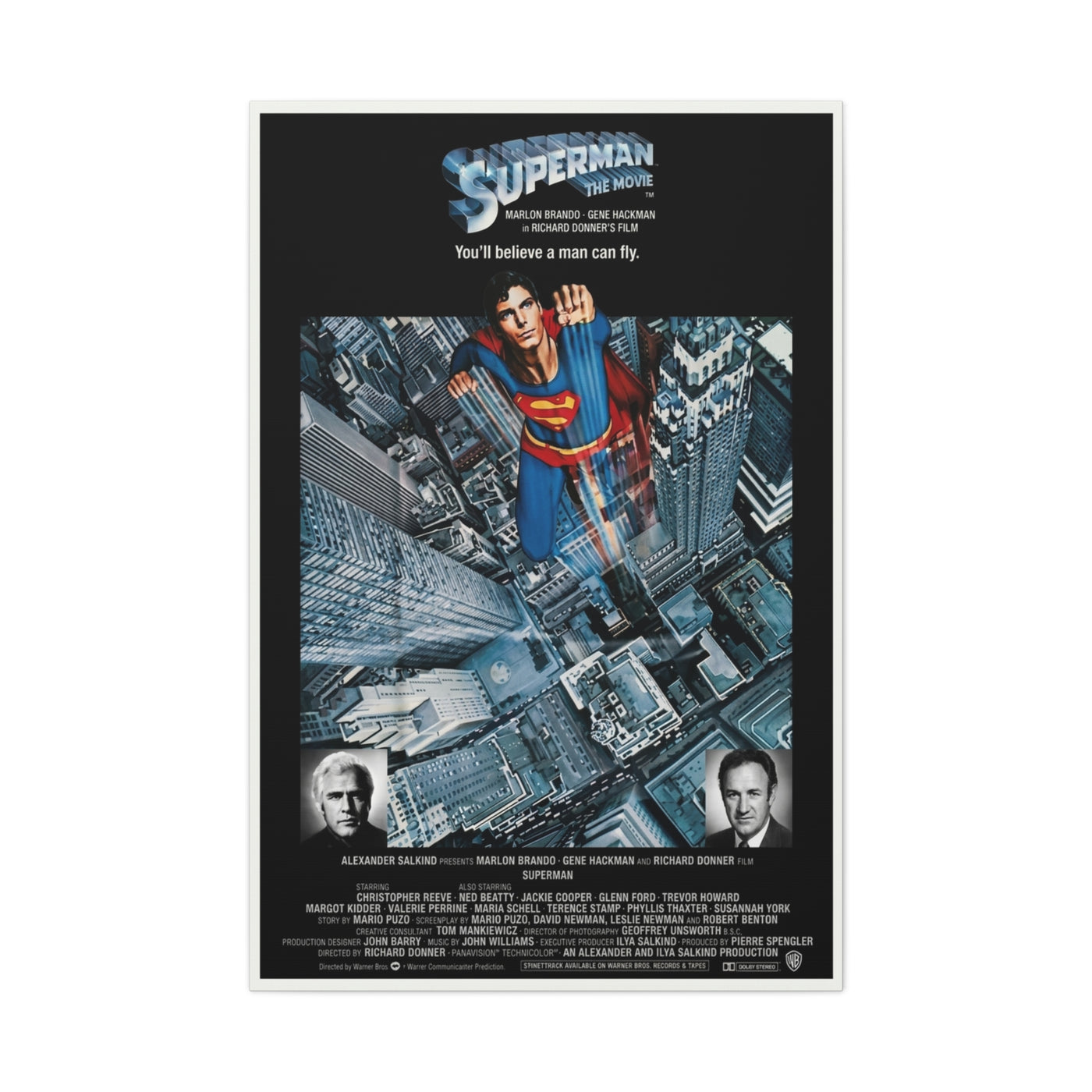 Superman "You'll Believe A Man Can Fly" Movie Poster Wall Art & Canvas Print