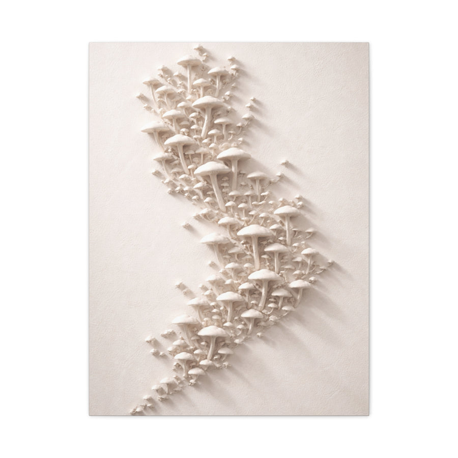 Modular 3D Stick-On Mushroom Colony Wall Art & Canvas Print