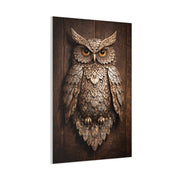 Rustic Metal Owl Sculpture Wall Art & Canvas Print