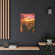 Golden Horizon Sunflower Field Wall Art & Canvas Print